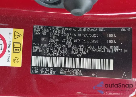 2017 Lexus Rx 350 z USA, uszkodzony, nr VIN 2T2BZMCA9HC112349